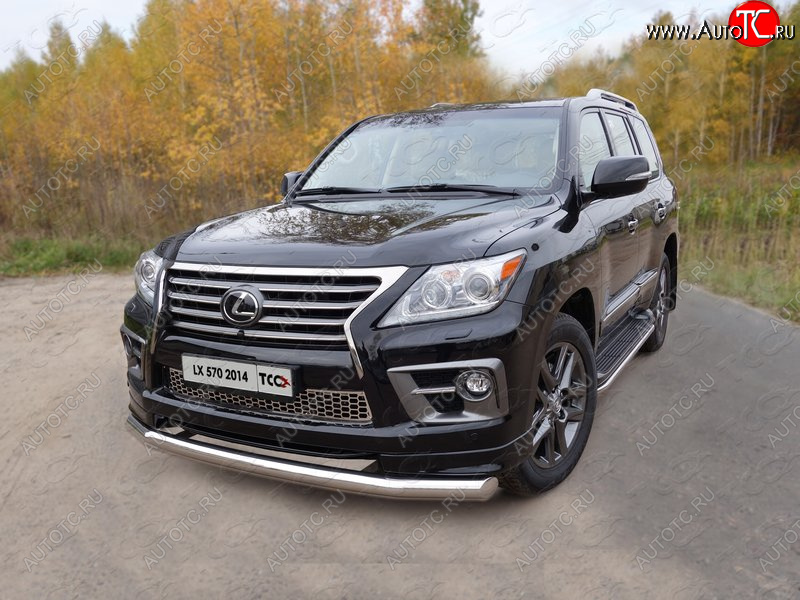 27 999 р. Защита переднего бампера нижняя 76,1 мм ТСС Тюнинг Lexus LX570 J200 1-ый рестайлинг (2012-2015) (нержавейка)  с доставкой в г. Екатеринбург