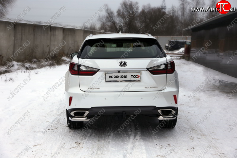 19 999 р. Защита заднего бампера (кроме F-Sport, уголки, d60,3 мм) TCC Lexus RX 200T AL20 дорестайлинг (2015-2017)  с доставкой в г. Екатеринбург