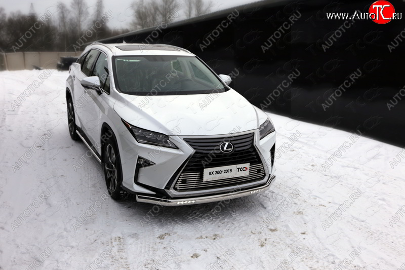 46 599 р. Защита передняя нижняя овальная с ДХО 75х42 мм ТСС Тюнинг Lexus RX 200T AL20 дорестайлинг (2015-2017) (нержавейка)  с доставкой в г. Екатеринбург