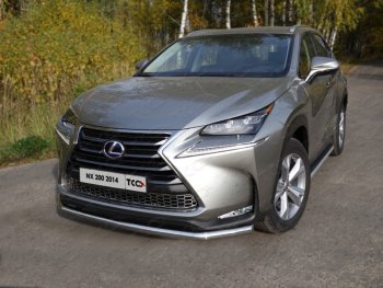 Защита переднего бампера нижняя d60,3 мм, кроме F-Sport ТСС Тюнинг Lexus (Лексус) NX200 (НХ)  Z10 (2014-2017) Z10 дорестайлинг  (нержавейка)