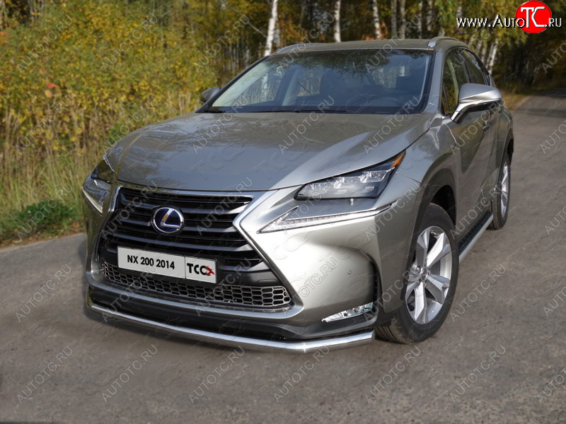 20 999 р. Защита переднего бампера нижняя d60,3 мм, кроме F-Sport ТСС Тюнинг  Lexus NX200  Z10 (2014-2017) дорестайлинг (нержавейка)  с доставкой в г. Екатеринбург