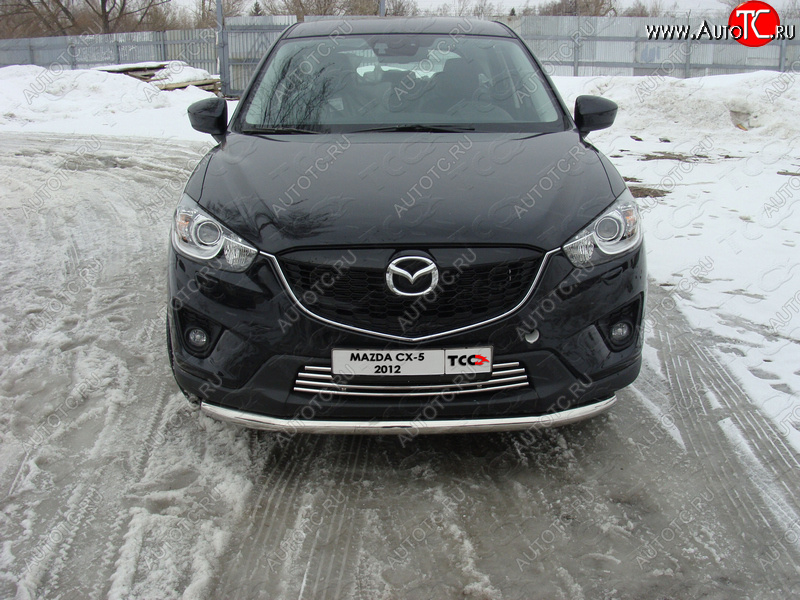 18 699 р. Защита переднего бампера нижняя d60,3 мм ТСС Тюнинг Mazda CX-5 KE дорестайлинг (2011-2014) (нержавейка)  с доставкой в г. Екатеринбург