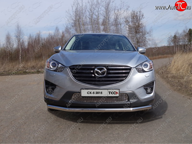 18 699 р. Защита переднего бампера нижняя d60,3 мм ТСС Тюнинг Mazda CX-5 KE рестайлинг (2015-2017) (нержавейка)  с доставкой в г. Екатеринбург