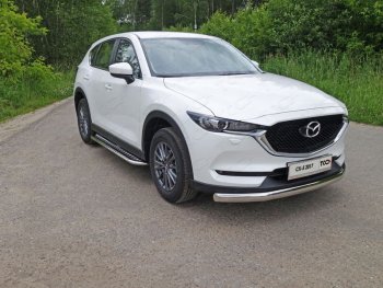 Защита переднего бампера нижняя овальная 75*42 мм ТСС Тюнинг Mazda CX-5 KF (2016-2025) ()