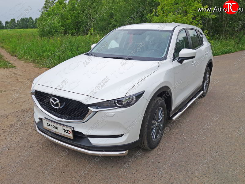 17 999 р. Защита переднего бампера нижняя d60,3 мм ТСС Тюнинг Mazda CX-5 KF (2016-2024) (нержавейка)  с доставкой в г. Екатеринбург