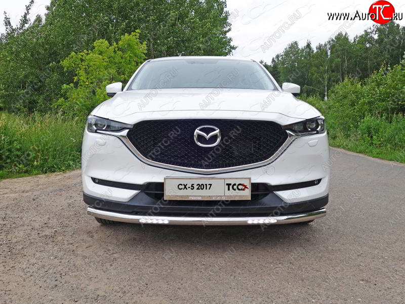 37 649 р. Защита переднего бампера нижняя с ДХО 60,3 мм ТСС Тюнинг Mazda CX-5 KF (2016-2024) (нержавейка)  с доставкой в г. Екатеринбург