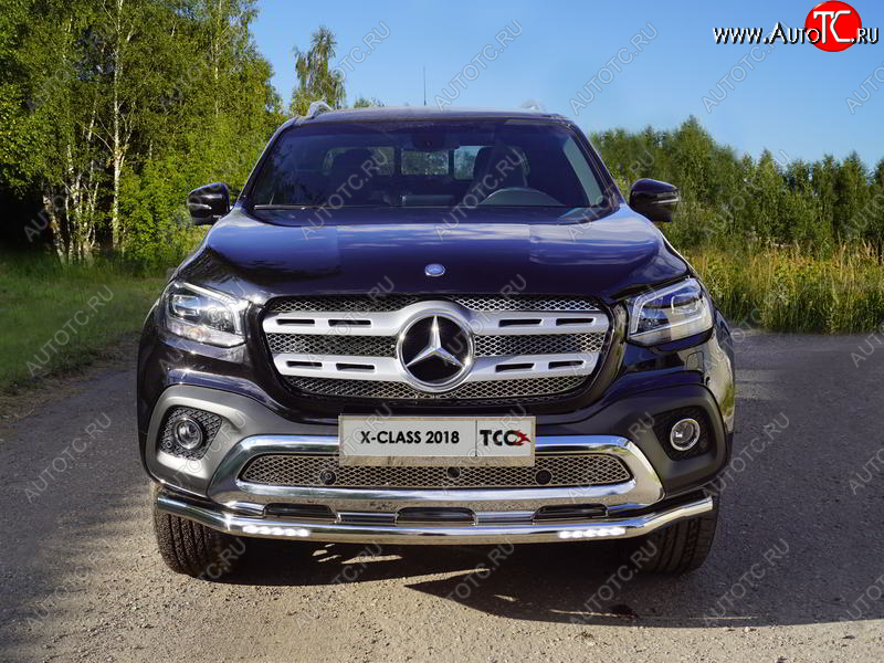 32 999 р. Защита переднего бампера нижняя с ДХО 60,3 мм ТСС Тюнинг Mercedes-Benz X class W470 (2017-2020) (нержавейка)  с доставкой в г. Екатеринбург