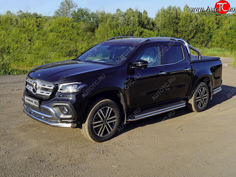 23 999 р. Защита переднего бампера нижняя 76,1 мм ТСС Тюнинг Mercedes-Benz X class W470 (2017-2020) (нержавейка)  с доставкой в г. Екатеринбург