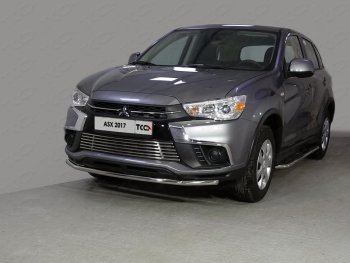 Защита переднего бампера нижняя d42,4 мм ТСС Тюнинг Mitsubishi ASX 2-ой рестайлинг (2017-2020)  (нержавейка)