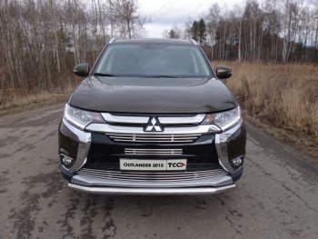 Защита передняя нижняя короткая 60,3 мм ТСС Тюнинг Mitsubishi Outlander GF 2-ой рестайлинг (2015-2018)  (нержавейка)