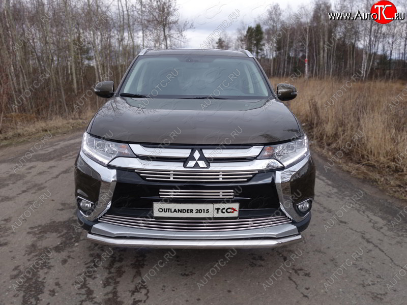 15 549 р. Защита передняя нижняя короткая 60,3 мм ТСС Тюнинг Mitsubishi Outlander GF 2-ой рестайлинг (2015-2018) (нержавейка)  с доставкой в г. Екатеринбург