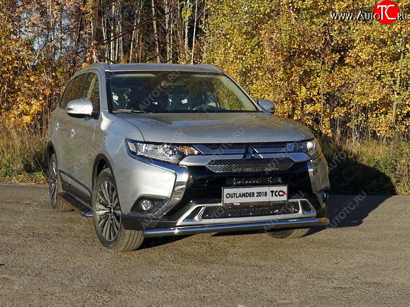 17 999 р. Защита переднего бампера нижняя d60,3 мм ТСС Тюнинг  Mitsubishi Outlander  GF (2018-2022) 3-ий рестайлинг (нержавейка)  с доставкой в г. Екатеринбург