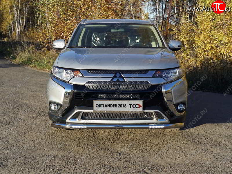 32 999 р. Защита переднего бампера нижняя с ДХО 60,3 мм ТСС Тюнинг Mitsubishi Outlander GF 3-ий рестайлинг (2018-2022) (нержавейка)  с доставкой в г. Екатеринбург