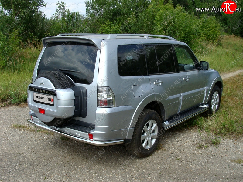 22 999 р. Защита задняя (центральная нержавейка 60,3 мм) ТСС Тюнинг Mitsubishi Pajero 4 V80 3 дв. 1-ый рестайлинг (2011-2014)  с доставкой в г. Екатеринбург