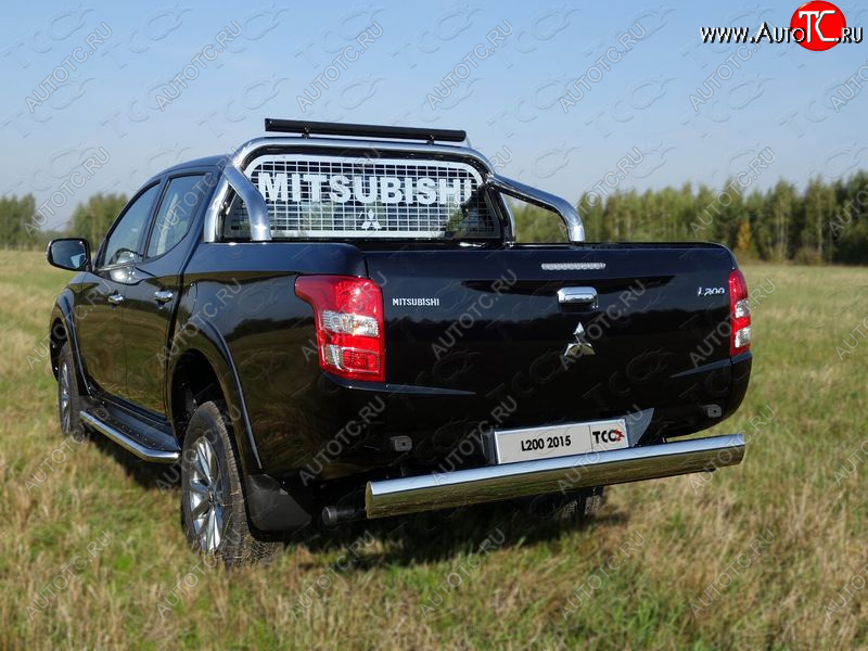 18 999 р. Защита задняя (центральная 120х60 мм) ТСС Тюнинг Mitsubishi L200 5 KK,KL рестайлинг (2018-2022) (центральная)  с доставкой в г. Екатеринбург