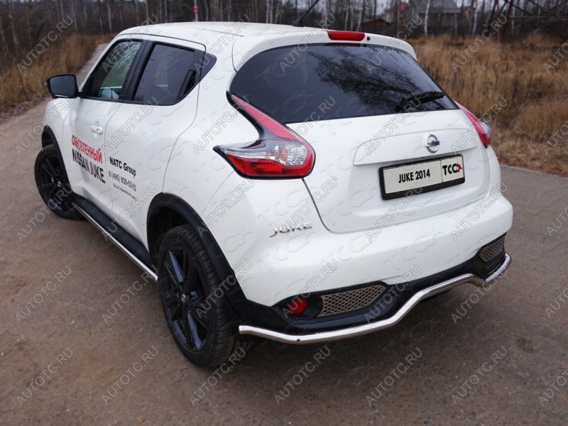 18 699 р. Защита заднего бампера d 42,4 мм ТСС Тюнинг Nissan Juke 1 YF15 рестайлинг (2014-2020) (нержавейка)  с доставкой в г. Екатеринбург