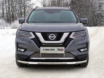 41 999 р. Защита переднего бампера нижняя с ДХО 60,3 мм ТСС Тюнинг  Nissan X-trail  3 T32 (2017-2022) рестайлинг (нержавейка)  с доставкой в г. Екатеринбург. Увеличить фотографию 1