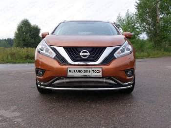 17 999 р. Защита переднего бампера нижняя d42,4 мм ТСС Тюнинг Nissan Murano 3 Z52 дорестайлинг (2015-2022) (нержавейка)  с доставкой в г. Екатеринбург. Увеличить фотографию 1