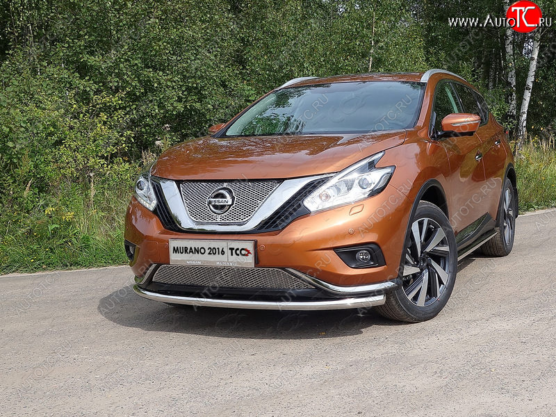 21 799 р. Защита переднего бампера нижняя d60,3 мм ТСС Тюнинг Nissan Murano 3 Z52 дорестайлинг (2015-2022) (нержавейка)  с доставкой в г. Екатеринбург