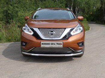 40 649 р. Защита переднего бампера нижняя с ДХО 60,3 мм ТСС Тюнинг Nissan Murano 3 Z52 дорестайлинг (2015-2022) (нержавейка)  с доставкой в г. Екатеринбург. Увеличить фотографию 1