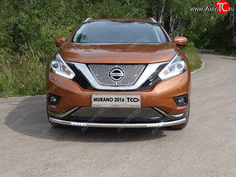 40 649 р. Защита переднего бампера нижняя с ДХО 60,3 мм ТСС Тюнинг Nissan Murano 3 Z52 дорестайлинг (2015-2022) (нержавейка)  с доставкой в г. Екатеринбург