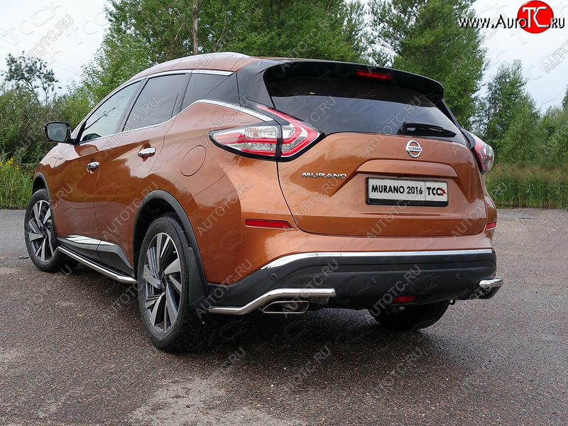 14 999 р. Защита заднего бампера (уголки, d42,4 мм) TCC  Nissan Murano  3 Z52 (2015-2022) дорестайлинг  с доставкой в г. Екатеринбург