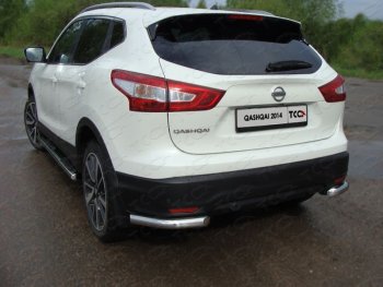 Защита заднего бампера (уголки, d60,3 мм) TCC Nissan (Нисан) Qashqai (Кашкай)  2 (2013-2019) 2 J11 дорестайлинг