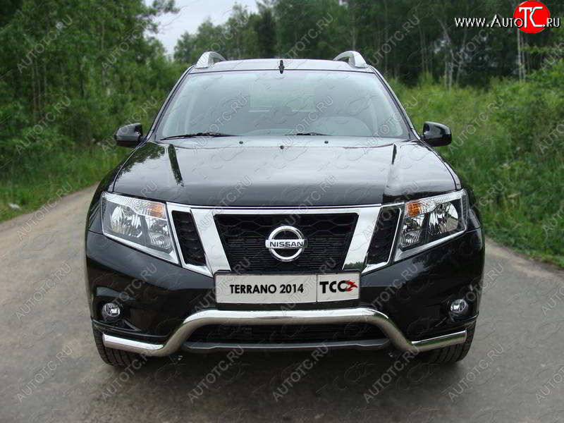 18 699 р. Защита переднего бампера кенгурин 60,3 мм ТСС Тюнинг Nissan Terrano D10 дорестайлинг (2013-2016) (нержавейка)  с доставкой в г. Екатеринбург