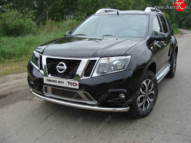 16 899 р. Защита переднего бампера нижняя d60,3 мм ТСС Тюнинг Nissan Terrano D10 дорестайлинг (2013-2016) (нержавейка)  с доставкой в г. Екатеринбург