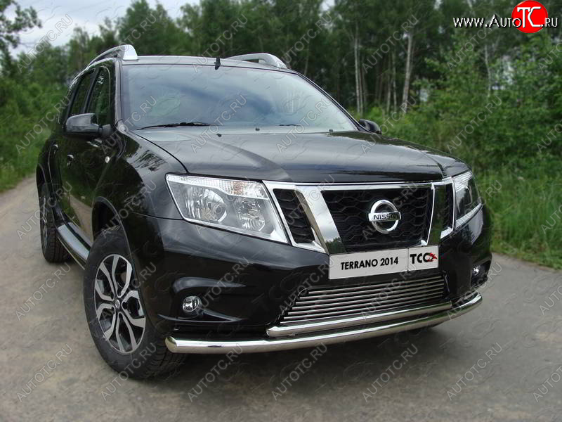 22 999 р. Защита передняя нижняя двойная 60,3*42,4 мм ТСС Тюнинг Nissan Terrano D10 дорестайлинг (2013-2016) (нержавейка)  с доставкой в г. Екатеринбург