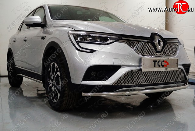 14 349 р. Защита переднего бампера нижняя 42,4 мм ТСС Тюнинг  Renault Arkana (2019-2024) (нержавейка)  с доставкой в г. Екатеринбург