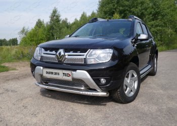 29 999 р. Защита переднего бампера нижняя с ДХО 60,3 мм ТСС Тюнинг  Renault Duster  HS (2015-2021) рестайлинг (нержавейка)  с доставкой в г. Екатеринбург. Увеличить фотографию 1