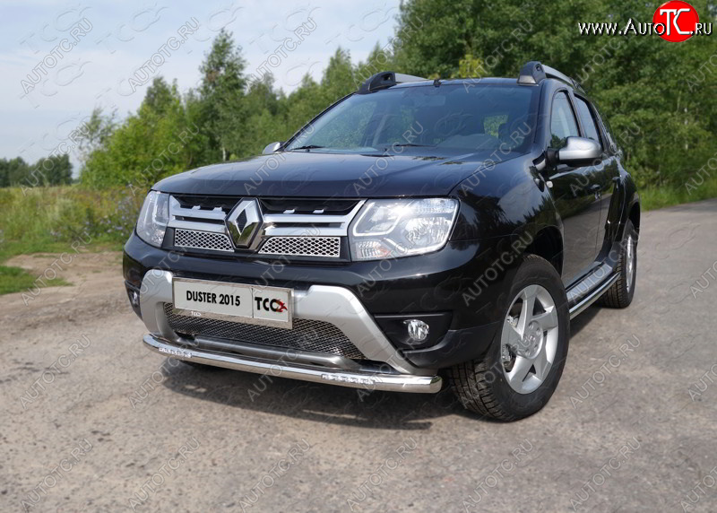 29 999 р. Защита переднего бампера нижняя с ДХО 60,3 мм ТСС Тюнинг  Renault Duster  HS (2015-2021) рестайлинг (нержавейка)  с доставкой в г. Екатеринбург