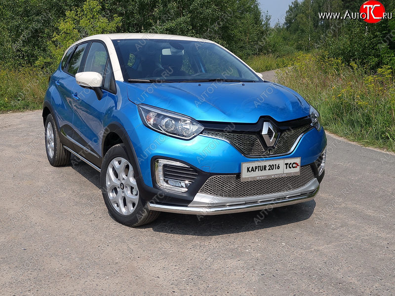 16 549 р. Защита переднего бампера нижняя d60,3 мм ТСС Тюнинг Renault Kaptur дорестайлинг (2016-2020) (нержавейка)  с доставкой в г. Екатеринбург