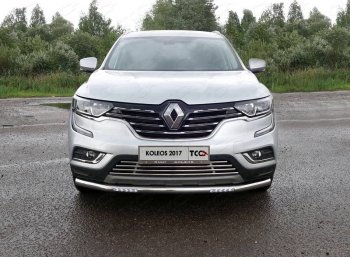 Защита переднего бампера нижняя с ДХО 60,3 мм ТСС Тюнинг Renault (Рено) Koleos (Колеос)  2 (2016-2024) 2  (нержавейка)