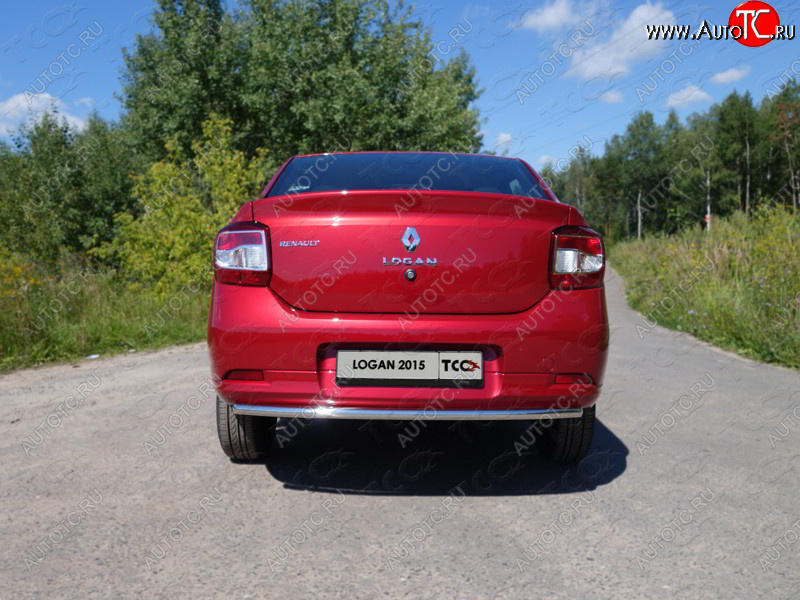 8 899 р. Защита задняя (нержавейка 42,4 мм), ТСС Тюнинг  Renault Logan  2 (2014-2018) дорестайлинг  с доставкой в г. Екатеринбург