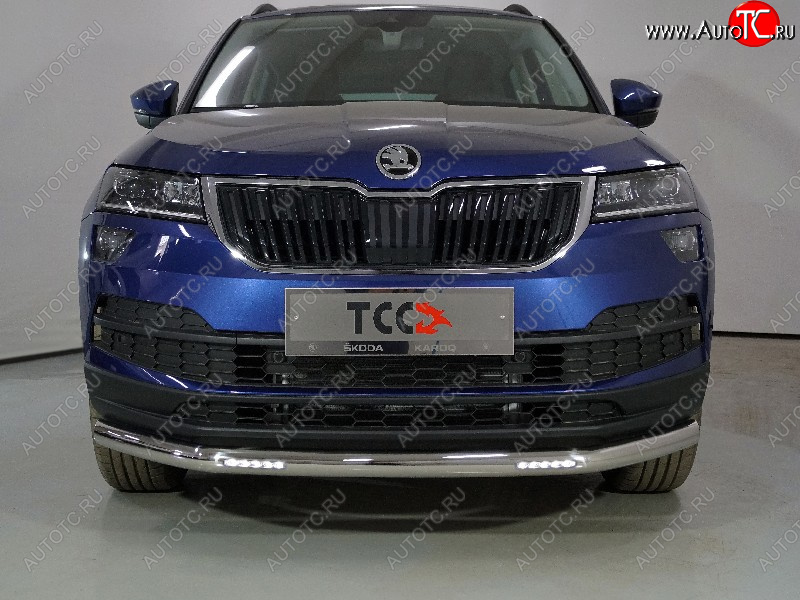 35 599 р. Защита переднего бампера нижняя с ДХО 60,3 мм ТСС Тюнинг Skoda Karoq NU7 рестайлинг (2020-2024) (нержавейка)  с доставкой в г. Екатеринбург