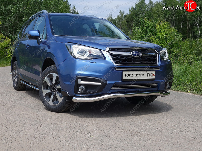 21 799 р. Защита переднего бампера нижняя d60,3 мм ТСС Тюнинг Subaru Forester SJ рестайлинг (2016-2019) (нрежавейка)  с доставкой в г. Екатеринбург