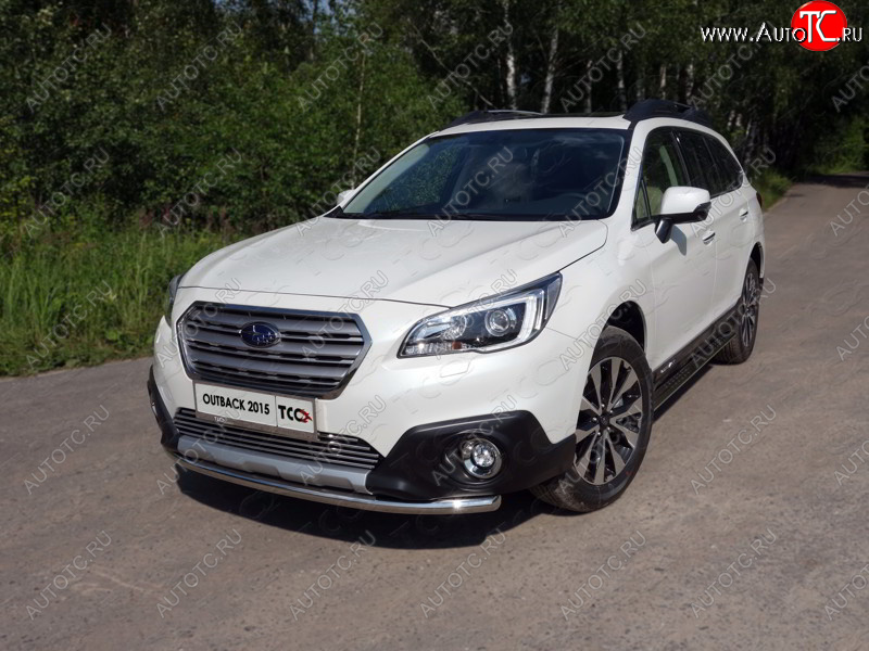 14 699 р. Защита переднего бампера нижняя d50,8 мм ТСС Тюнинг Subaru Outback BS/B15 дорестайлинг универсал (2014-2018) (нержавейка)  с доставкой в г. Екатеринбург