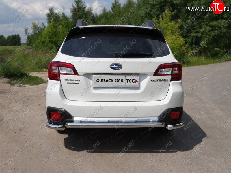 13 399 р. Защита задняя (нержавейка 60,3 мм) ТСС Тюнинг  Subaru Outback  BS/B15 (2014-2018) дорестайлинг универсал  с доставкой в г. Екатеринбург