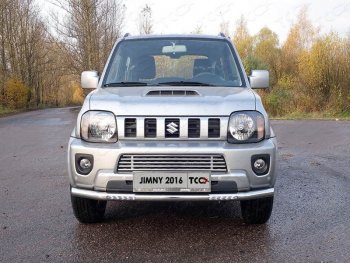 31 199 р. Защита переднего бампера нижняя с ДХО 60,3 мм ТСС Тюнинг  Suzuki Jimny  JB23/JB43 (2012-2018) 2-ой рестайлинг (нержавейка)  с доставкой в г. Екатеринбург. Увеличить фотографию 1