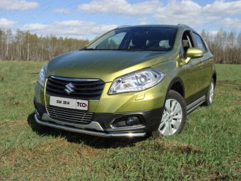 Защита переднего бампера нижняя d42,4 мм ТСС Тюнинг Suzuki SX4 JYB, JYA хэтчбэк дорестайлинг (2013-2016)  (нержавейка)