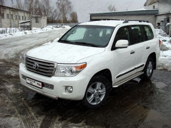 24 099 р. Защита передняя нижняя короткая 75х42 мм ТСС Тюнинг  Toyota Land Cruiser  200 (2012-2015) 1-ый рестайлинг (нержавейка)  с доставкой в г. Екатеринбург. Увеличить фотографию 1