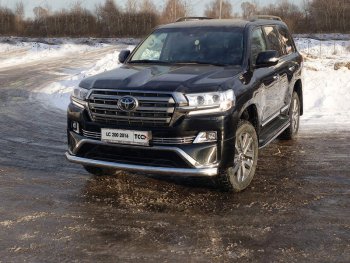 Защита передняя нижняя овальная длинная 75х42 мм EXECUTIVE ТСС Тюнинг Toyota Land Cruiser 200 2-ой рестайлинг (2015-2021)  (нержавейка)