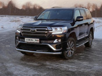 Защита переднего бампера нижняя d76,1 мм (EXECUTIVE) ТСС Тюнинг Toyota Land Cruiser 200 2-ой рестайлинг (2015-2021)  (нержавейка)