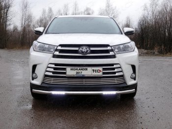 38 999 р. Защита переднего бампера нижняя с ДХО 60,3 мм ТСС Тюнинг  Toyota Highlander  XU50 (2016-2020) рестайлинг (нержавейка)  с доставкой в г. Екатеринбург. Увеличить фотографию 1