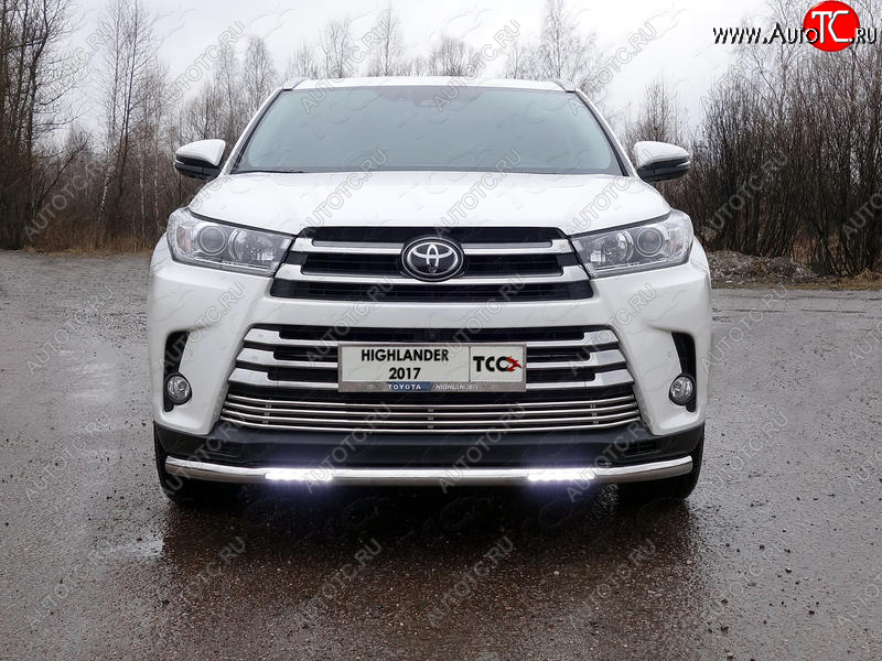 38 999 р. Защита переднего бампера нижняя с ДХО 60,3 мм ТСС Тюнинг  Toyota Highlander  XU50 (2016-2020) рестайлинг (нержавейка)  с доставкой в г. Екатеринбург