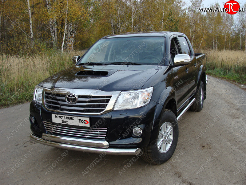 26 699 р. Защита переднего бампера нижняя d76,1*75 мм ТСС Тюнинг Toyota Hilux AN20,AN30  2-ой рестайлинг (2011-2016) (нержавейка)  с доставкой в г. Екатеринбург