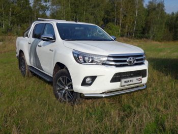 Защита переднего бампера нижняя d76,1 мм ТСС Тюнинг Toyota Hilux AN120 дорестайлинг (2016-2020)  (нержавейка)