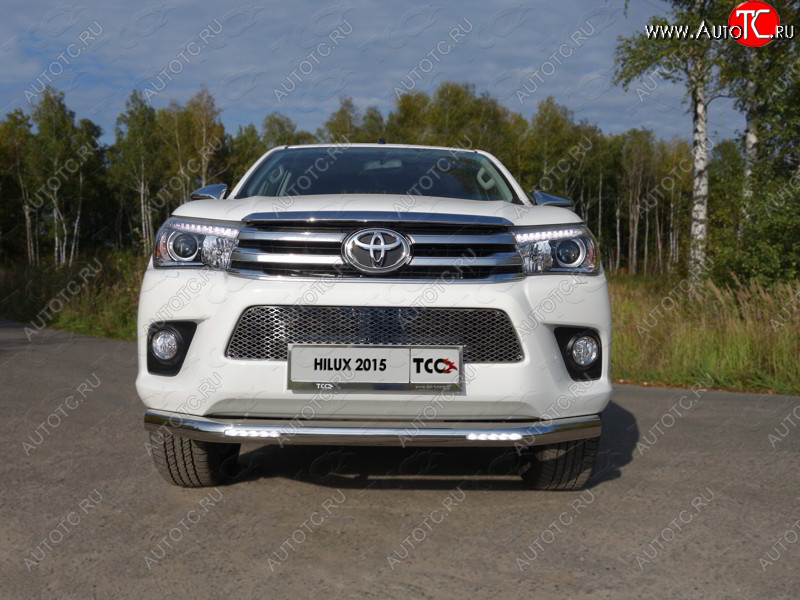 42 999 р. Защита переднего бампера нижняя с ДХО 76,1 мм ТСС Тюнинг Toyota Hilux Revo Double Cab дорестайлинг (2015-2018)  с доставкой в г. Екатеринбург